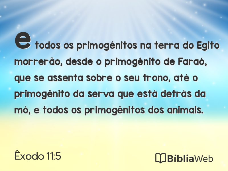 Êxodo 11:5 em imagem para compartilhar
