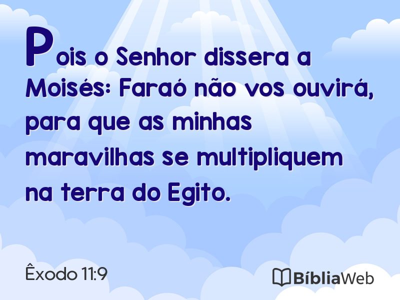 Êxodo 11:9 em imagem para compartilhar