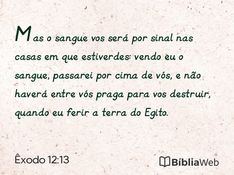 Êxodo 12:13 em imagem para compartilhar