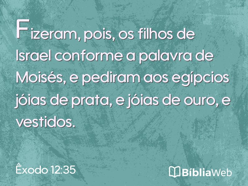 Êxodo 12:35 em imagem para compartilhar