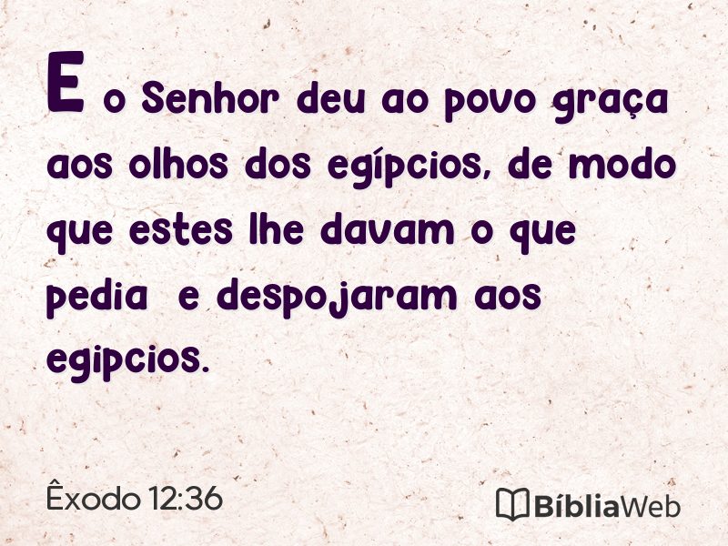 Êxodo 12:36 em imagem para compartilhar