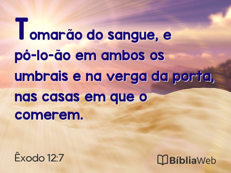 Êxodo 12:7 em imagem para compartilhar