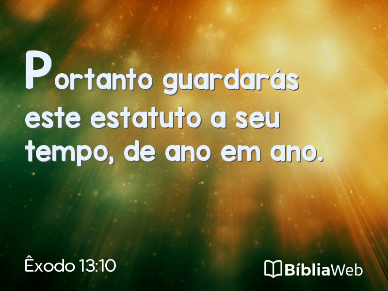 Êxodo 13:10 em imagem para compartilhar