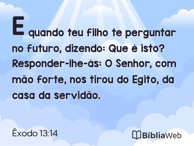 Êxodo 13:14 em imagem para compartilhar