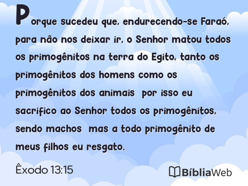 Êxodo 13:15 em imagem para compartilhar