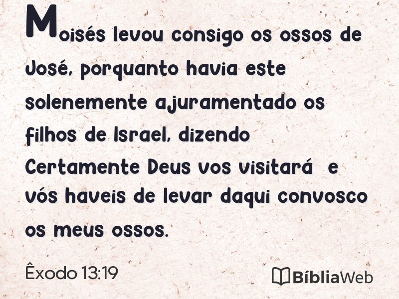 Êxodo 13:19 em imagem para compartilhar