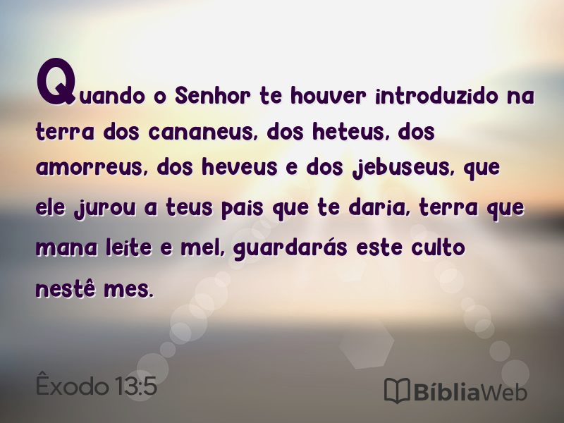 Êxodo 13:5 em imagem para compartilhar