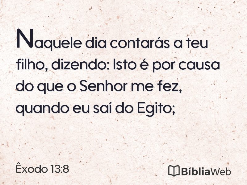 Êxodo 13:8 em imagem para compartilhar
