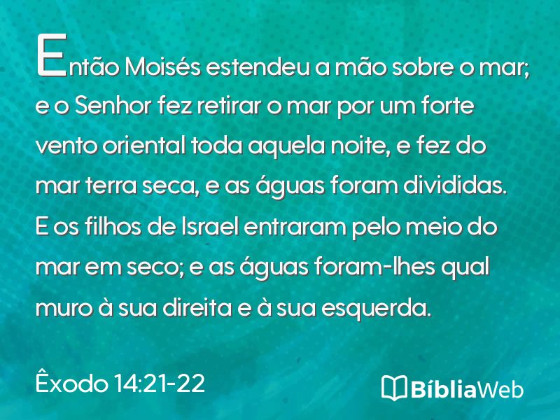 Êxodo 14:21-22 em imagem para compartilhar