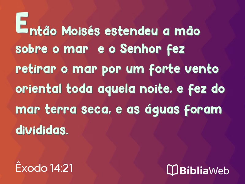 Êxodo 14:21 em imagem para compartilhar