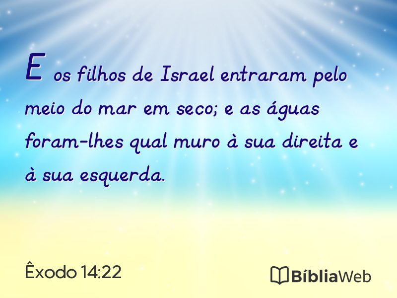 Êxodo 14:22 em imagem para compartilhar