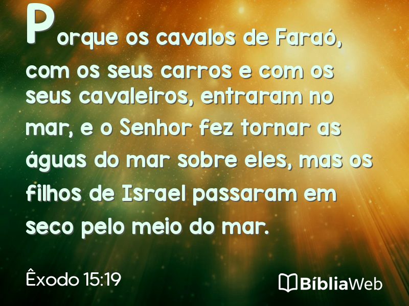 Êxodo 15:19 em imagem para compartilhar