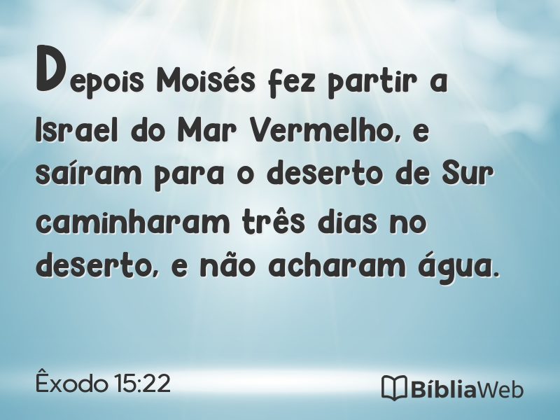Êxodo 15:22 em imagem para compartilhar