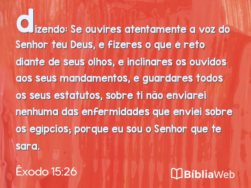 Êxodo 15:26 em imagem para compartilhar