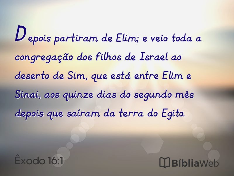 Êxodo 16:1 em imagem para compartilhar