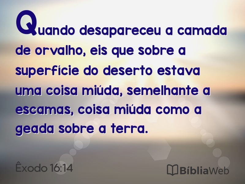 Êxodo 16:14 em imagem para compartilhar