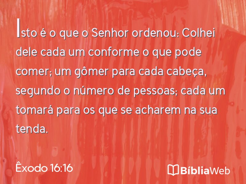 Êxodo 16:16 em imagem para compartilhar