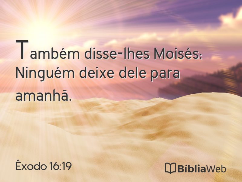 Êxodo 16:19 em imagem para compartilhar
