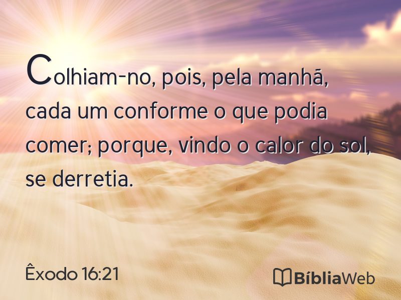 Êxodo 16:21 em imagem para compartilhar