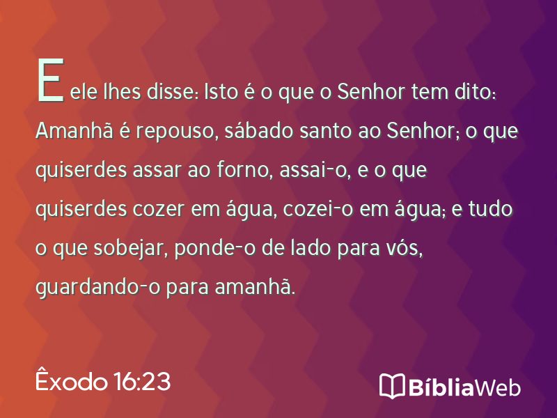 Êxodo 16:23 em imagem para compartilhar