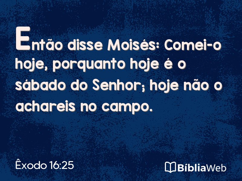 Êxodo 16:25 em imagem para compartilhar