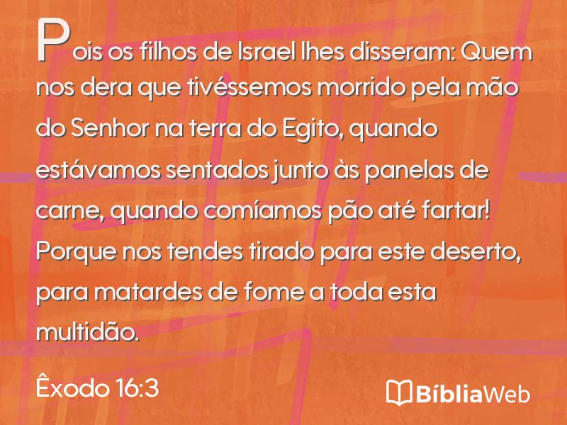 Êxodo 16:3 em imagem para compartilhar