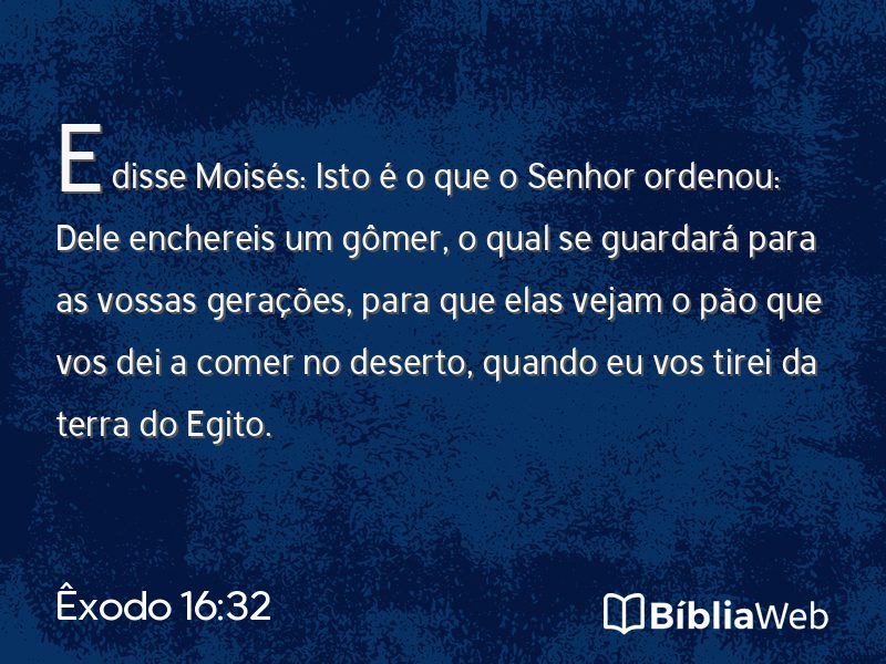 Êxodo 16:32 em imagem para compartilhar