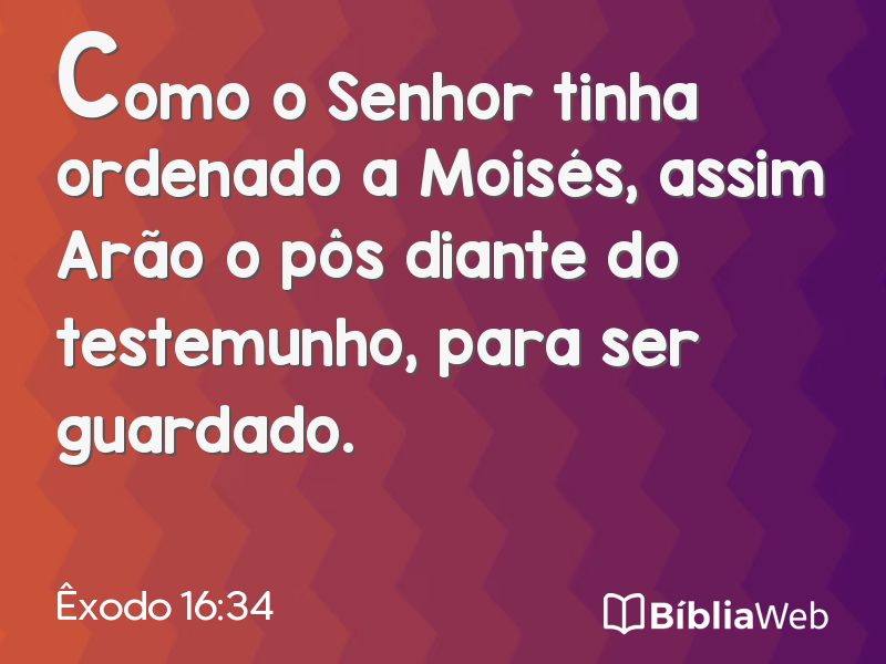 Êxodo 16:34 em imagem para compartilhar