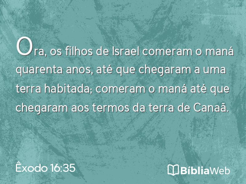 Êxodo 16:35 em imagem para compartilhar