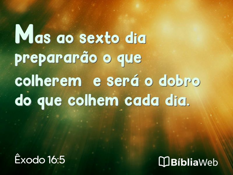 Êxodo 16:5 em imagem para compartilhar