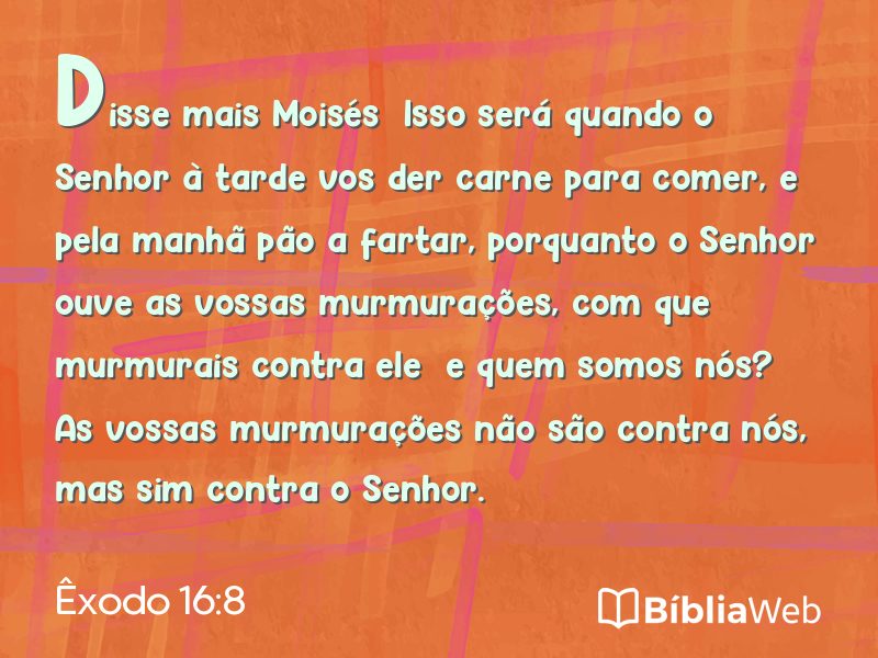 Êxodo 16:8 em imagem para compartilhar