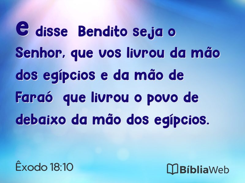 Êxodo 18:10 em imagem para compartilhar
