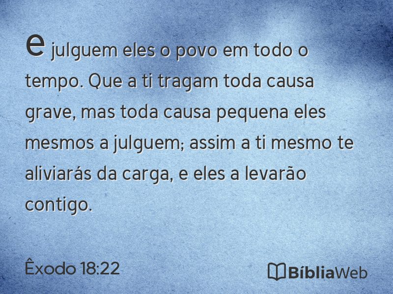 Êxodo 18:22 em imagem para compartilhar