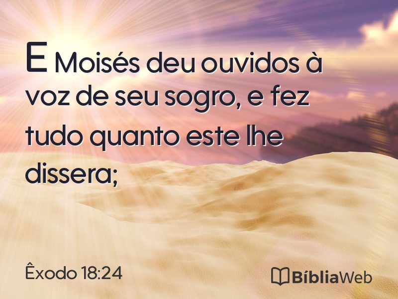 Êxodo 18:24 em imagem para compartilhar