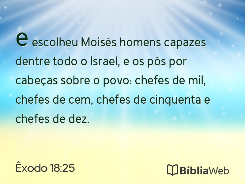 Êxodo 18:25 em imagem para compartilhar
