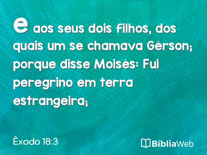 Êxodo 18:3 em imagem para compartilhar