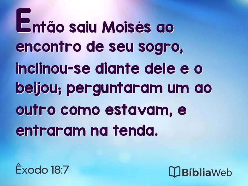 Êxodo 18:7 em imagem para compartilhar