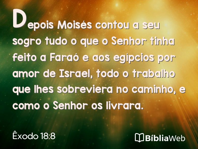 Êxodo 18:8 em imagem para compartilhar