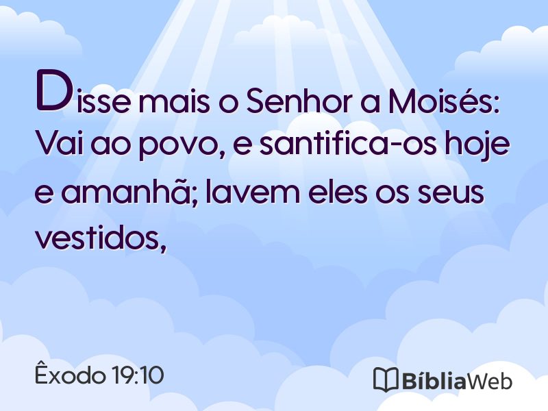 Êxodo 19:10 em imagem para compartilhar