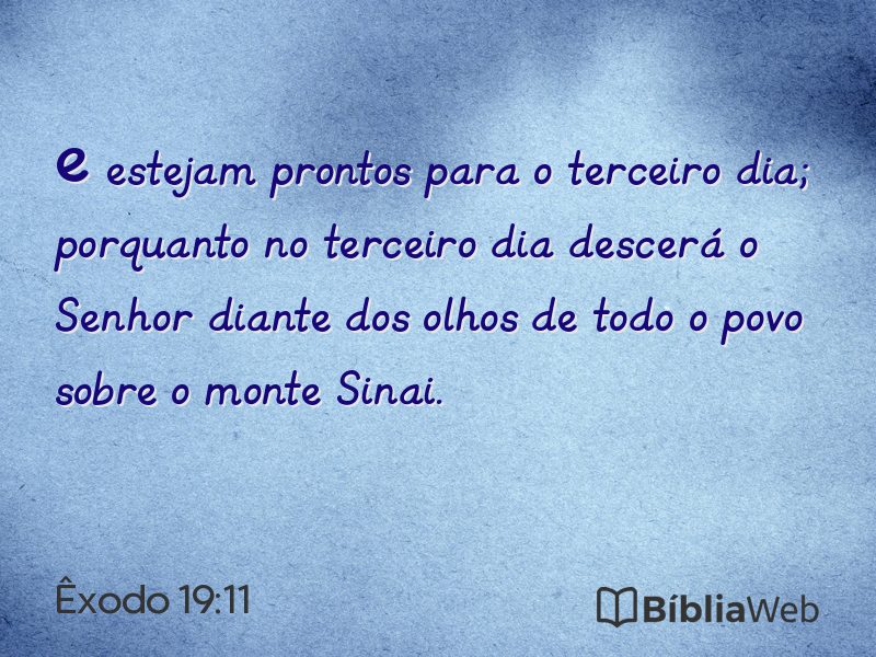Êxodo 19:11 em imagem para compartilhar