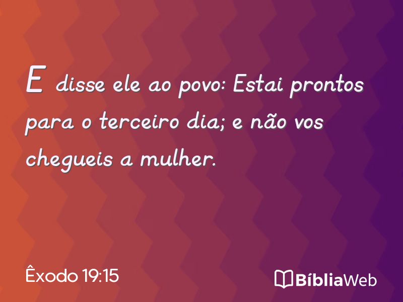 Êxodo 19:15 em imagem para compartilhar