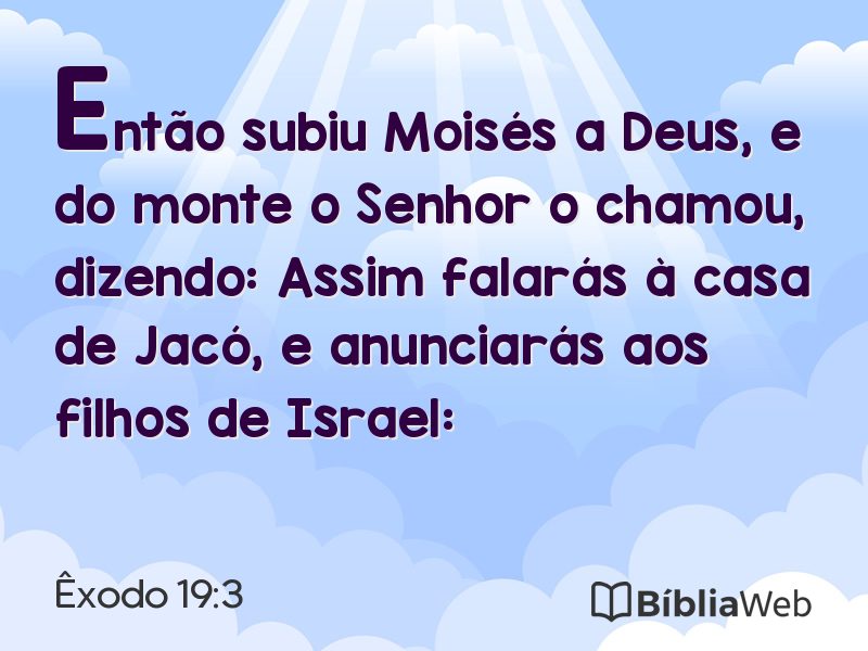 Êxodo 19:3 em imagem para compartilhar
