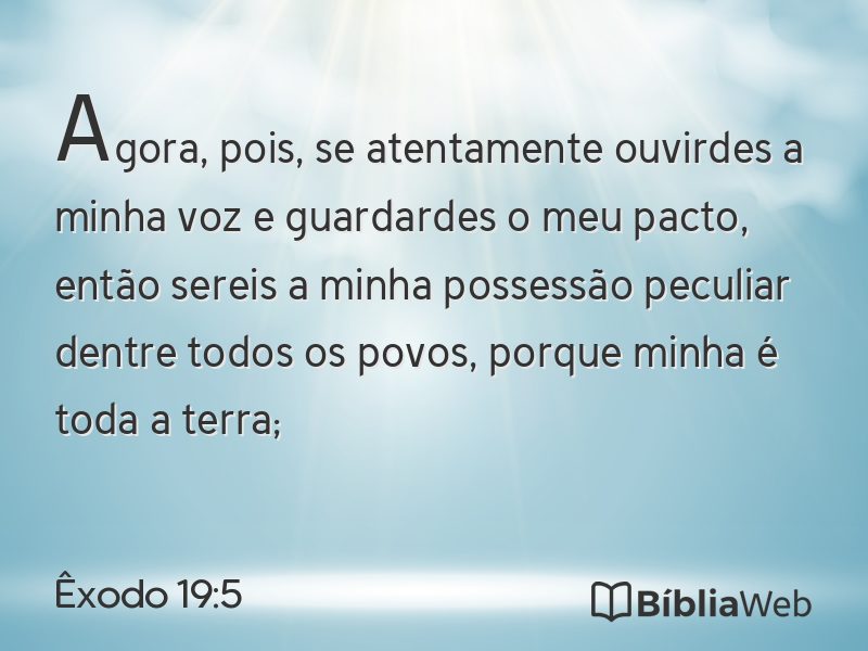 Êxodo 19:5 em imagem para compartilhar