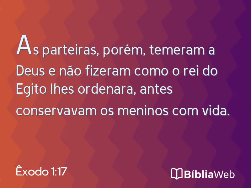 Êxodo 1:17 em imagem para compartilhar