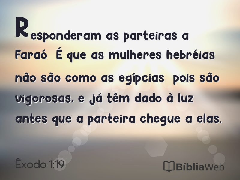 Êxodo 1:19 em imagem para compartilhar