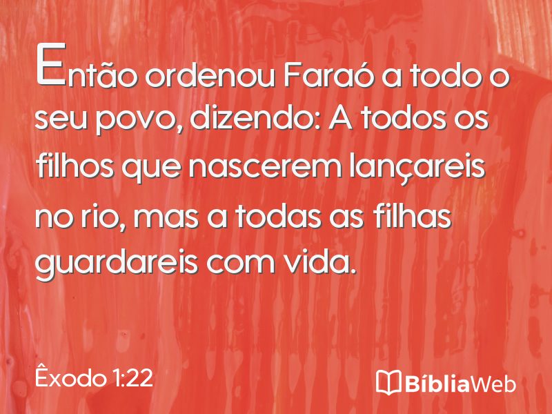 Êxodo 1:22 em imagem para compartilhar