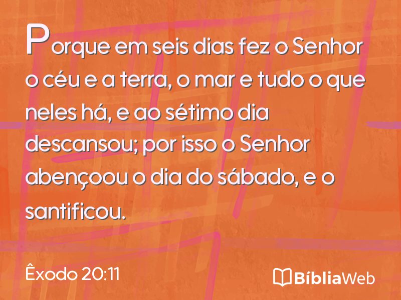 Êxodo 20:11 em imagem para compartilhar