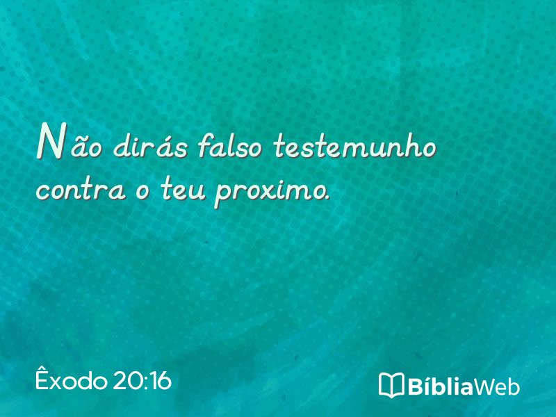 Êxodo 20:16 em imagem para compartilhar