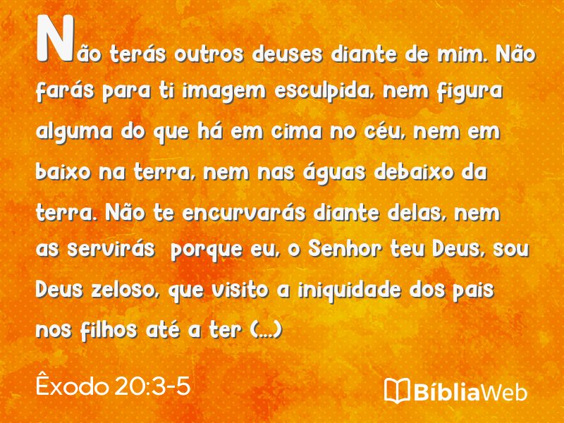 Êxodo 20:3-5 em imagem para compartilhar