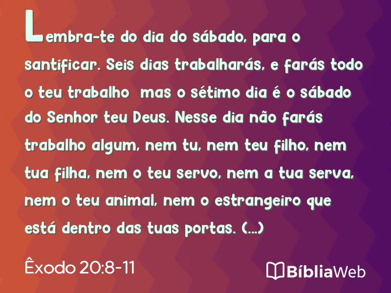 Êxodo 20:8-11 em imagem para compartilhar